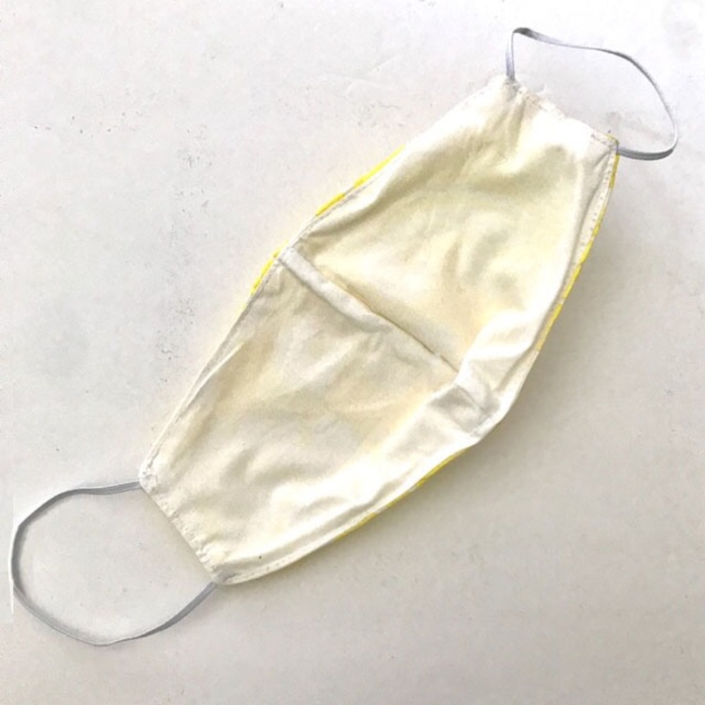 Covid is back - Yellow Brocade Mask - NEW - Picture 3 of 5